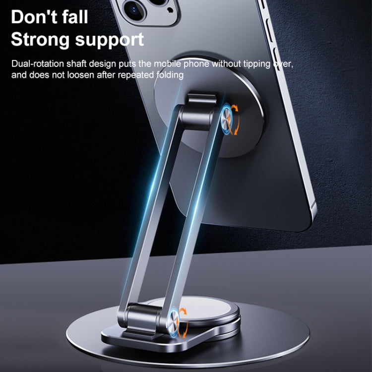 LK-T639 360 Degree Rotatable Foldable Magnetic Aluminum Alloy Desktop Phone Holder