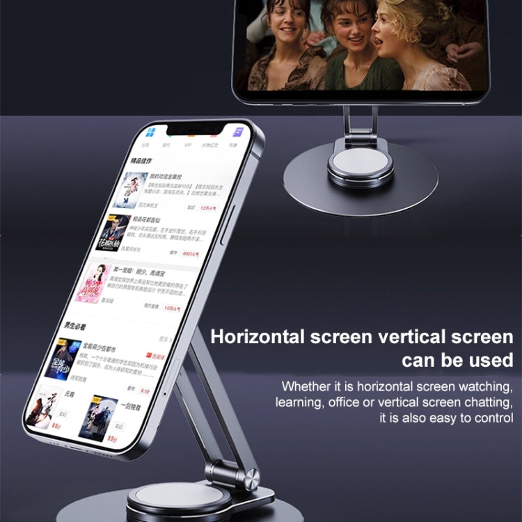 LK-T639 360 Degree Rotatable Foldable Magnetic Aluminum Alloy Desktop Phone Holder