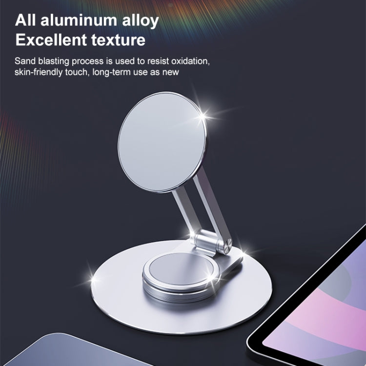 LK-T639 360 Degree Rotatable Foldable Magnetic Aluminum Alloy Desktop Phone Holder