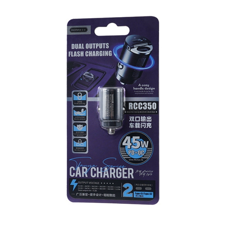 REMAX RCC350 Tanya Pro Max Series 2 in 1 Car 45W PD Fast Charger