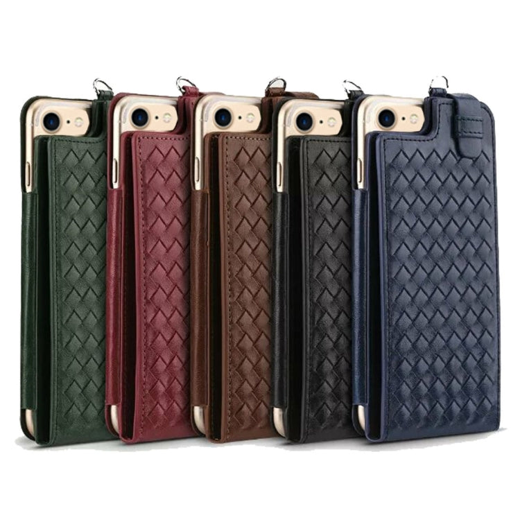 Multi-function Handmade Knit Texture Flip Leather Wallet Case with Card Slots & Lanyard for 4.7 inch  iPhone 8 & 7  & iPhone 6