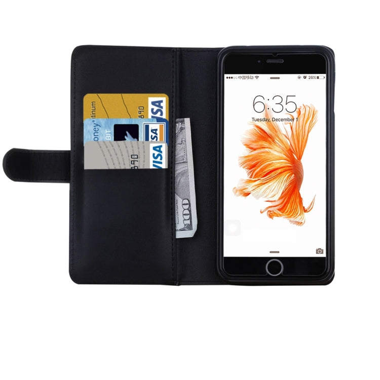 For  iPhone 8 & 7  Plain Weave Texture Zipper Horizontal Flip Leather Case with Detachable Back Protective Case & Card Slots & Wallet