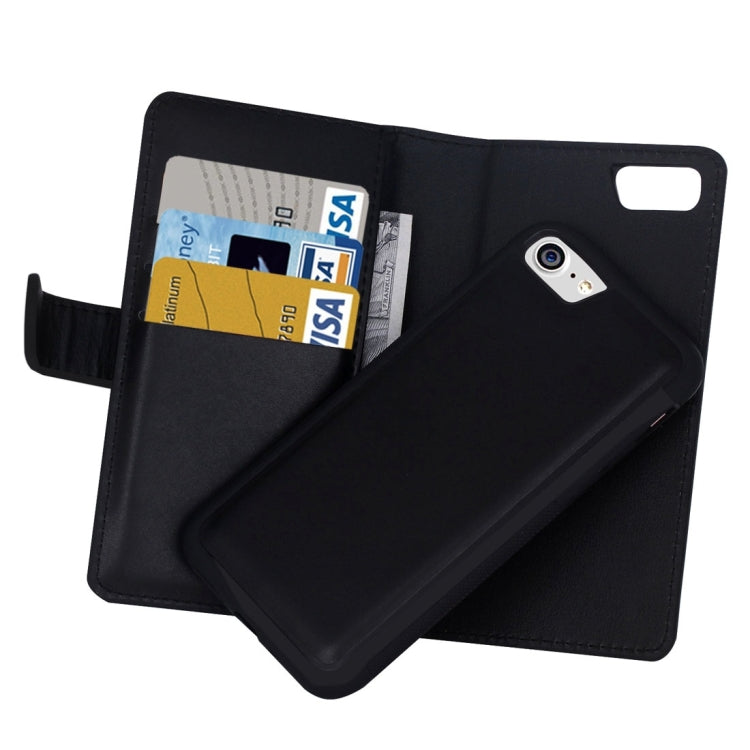 For  iPhone 8 & 7  Plain Weave Texture Zipper Horizontal Flip Leather Case with Detachable Back Protective Case & Card Slots & Wallet