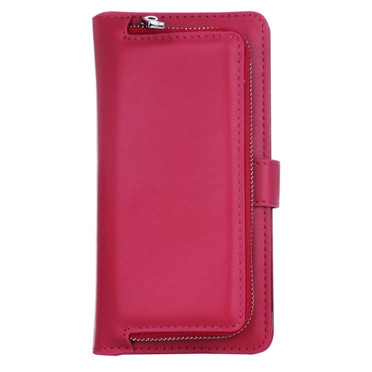For  iPhone 8 & 7  Plain Weave Texture Zipper Horizontal Flip Leather Case with Detachable Back Protective Case & Card Slots & Wallet
