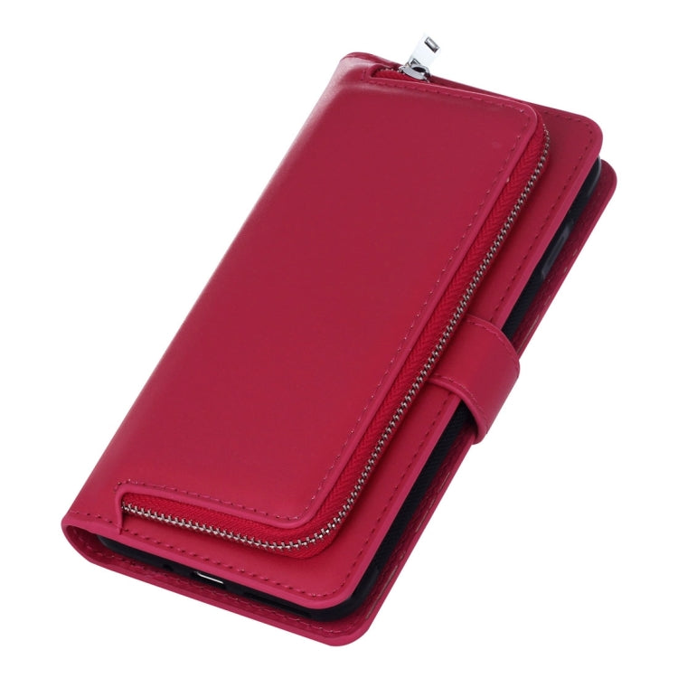 For  iPhone 8 & 7  Plain Weave Texture Zipper Horizontal Flip Leather Case with Detachable Back Protective Case & Card Slots & Wallet