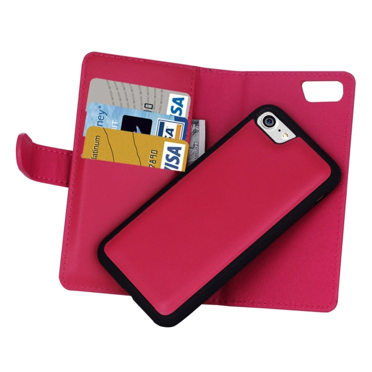 For  iPhone 8 & 7  Plain Weave Texture Zipper Horizontal Flip Leather Case with Detachable Back Protective Case & Card Slots & Wallet