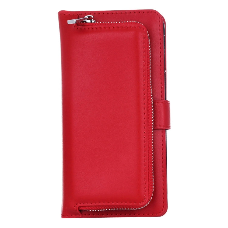 For  iPhone 8 & 7  Plain Weave Texture Zipper Horizontal Flip Leather Case with Detachable Back Protective Case & Card Slots & Wallet