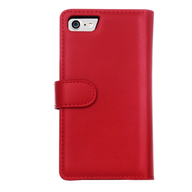 For  iPhone 8 & 7  Plain Weave Texture Zipper Horizontal Flip Leather Case with Detachable Back Protective Case & Card Slots & Wallet