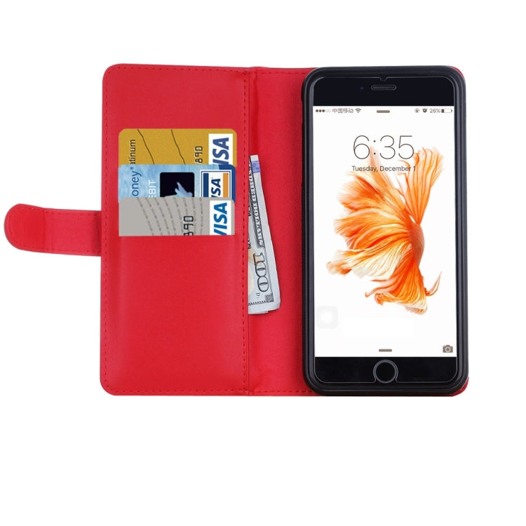 For  iPhone 8 & 7  Plain Weave Texture Zipper Horizontal Flip Leather Case with Detachable Back Protective Case & Card Slots & Wallet