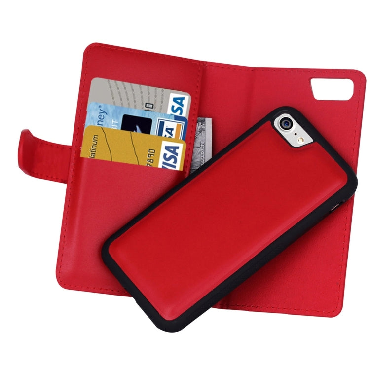 For  iPhone 8 & 7  Plain Weave Texture Zipper Horizontal Flip Leather Case with Detachable Back Protective Case & Card Slots & Wallet