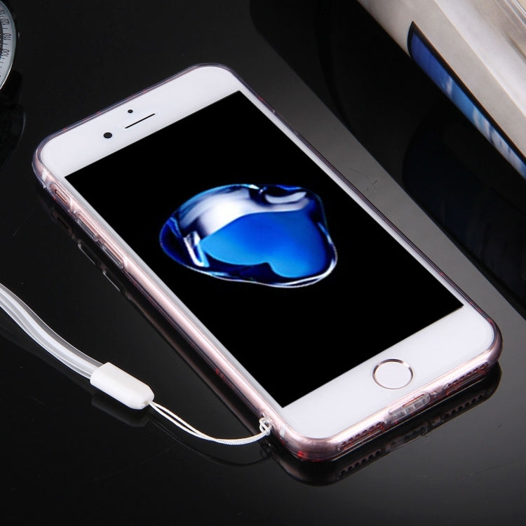 For  iPhone 8 & 7  Twinkling Paillette Plating Soft TPU Protective Case with 43cm Sling(Red)
