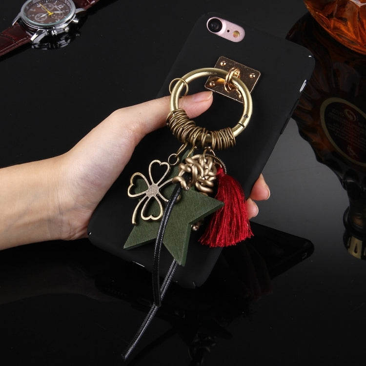 For  iPhone 8 & 7  Retro Metal Star Tassel Pendant PC Protective Case