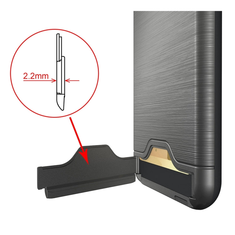 For  iPhone 8 & 7  Brushed Texture Separable TPU + PC Combination Back Case with Card Slot & Holder