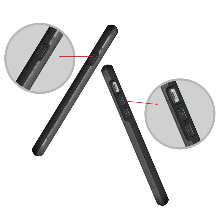 For  iPhone 8 & 7  Brushed Texture Separable TPU + PC Combination Back Case with Card Slot & Holder