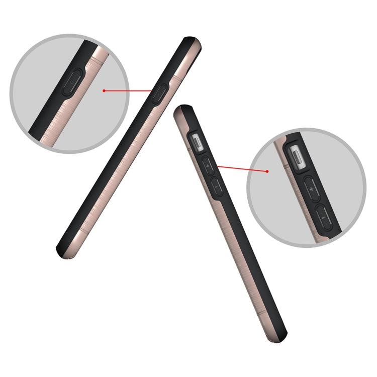 For  iPhone 8 & 7  Brushed Texture Separable TPU + PC Combination Back Case with Card Slot & Holder