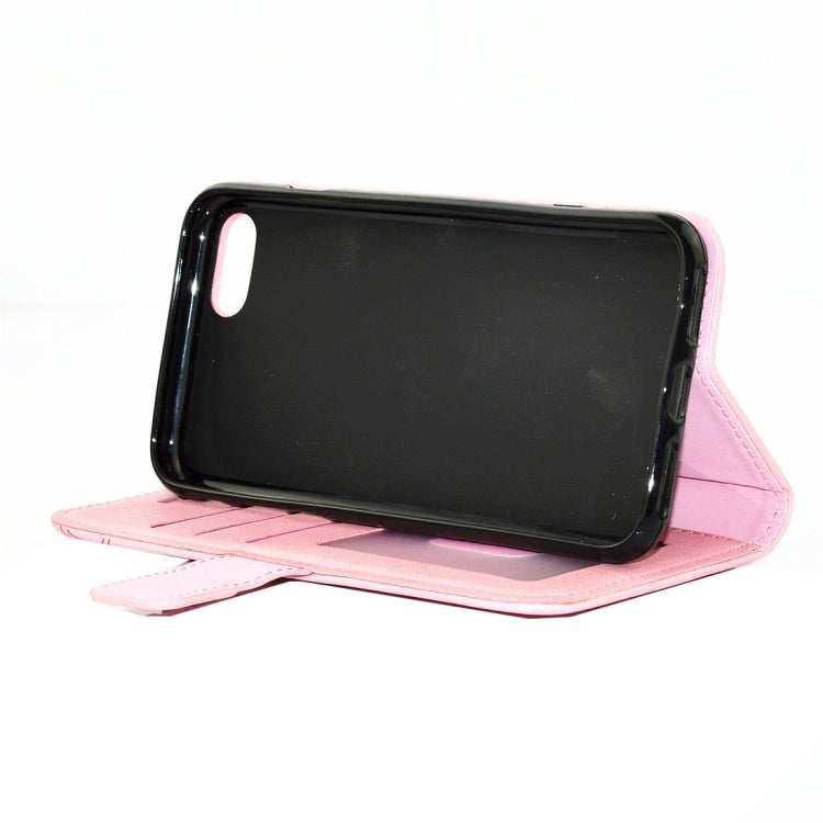 For  iPhone 8 & 7  Pressed Flower Butterfly Carriage Pattern Diamond Encrusted Horizontal Flip Leather Case with Holder & Card Slots & Wallet & Photo Frame & Lanyard