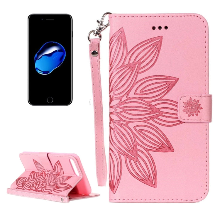 For  iPhone 8 & 7  Crazy Horse Texture Half Flower Printing Horizontal Flip Leather Case with Holder & Card Slots & Wallet & Lanyard