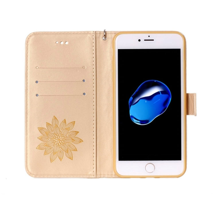 For  iPhone 8 & 7  Crazy Horse Texture Half Flower Printing Horizontal Flip Leather Case with Holder & Card Slots & Wallet & Lanyard