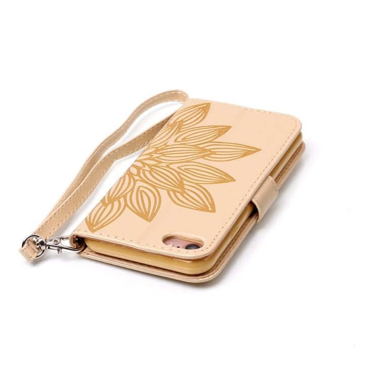 For  iPhone 8 & 7  Crazy Horse Texture Half Flower Printing Horizontal Flip Leather Case with Holder & Card Slots & Wallet & Lanyard