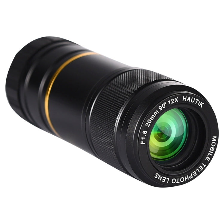 HAUTIK HK-005 Universal 12X 20mm F1.8 Telephoto Lens with Clip, For iPhone, Galaxy, Sony, Lenovo, HTC, Huawei, Google, LG, Xiaomi, other Smartphones and Ultra-thin Digital Camera
