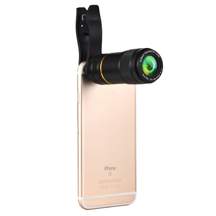 HAUTIK HK-005 Universal 12X 20mm F1.8 Telephoto Lens with Clip, For iPhone, Galaxy, Sony, Lenovo, HTC, Huawei, Google, LG, Xiaomi, other Smartphones and Ultra-thin Digital Camera