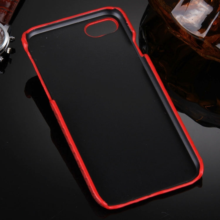 For  iPhone 8 & 7  Snakeskin Texture Paste Skin PC Protective Case with Lion Head Holder