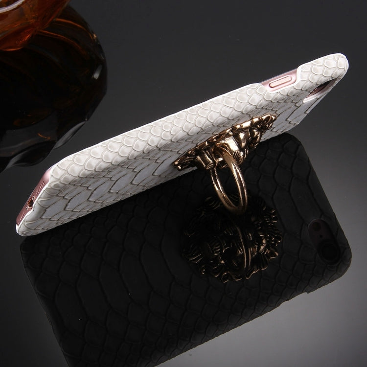 For  iPhone 8 & 7  Snakeskin Texture Paste Skin PC Protective Case with Lion Head Holder