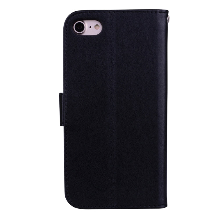 Fro  iPhone 8 & 7  Roses Pressed Flowers Pattern Flip Leather Case with Holder & Card Slots & Wallet