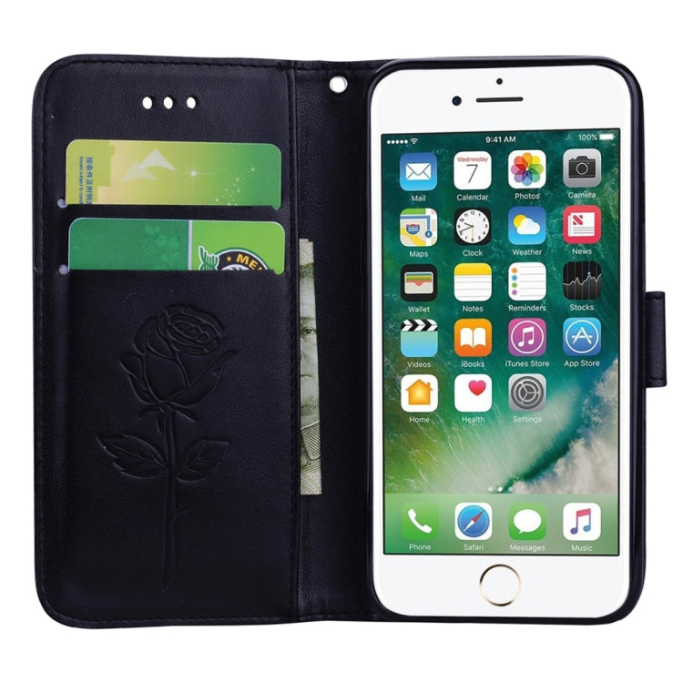 Fro  iPhone 8 & 7  Roses Pressed Flowers Pattern Flip Leather Case with Holder & Card Slots & Wallet