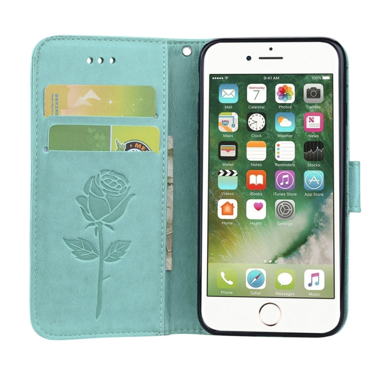 Fro  iPhone 8 & 7  Roses Pressed Flowers Pattern Flip Leather Case with Holder & Card Slots & Wallet