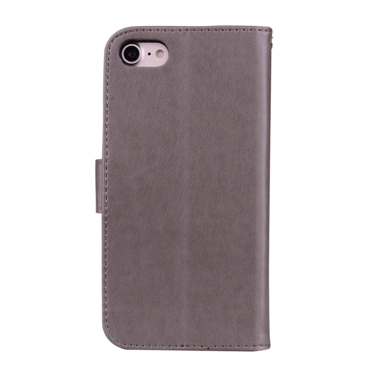 Fro  iPhone 8 & 7  Roses Pressed Flowers Pattern Flip Leather Case with Holder & Card Slots & Wallet