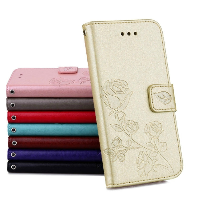 Fro  iPhone 8 & 7  Roses Pressed Flowers Pattern Flip Leather Case with Holder & Card Slots & Wallet
