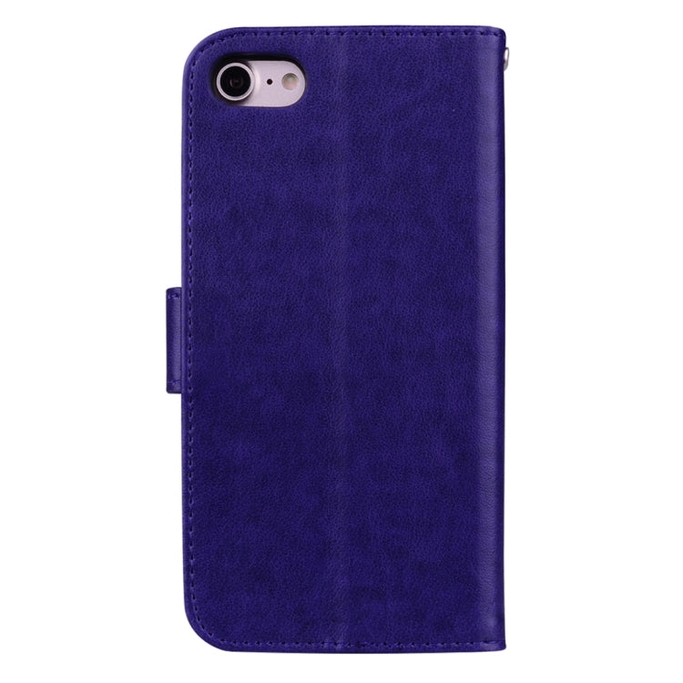 Fro  iPhone 8 & 7  Roses Pressed Flowers Pattern Flip Leather Case with Holder & Card Slots & Wallet