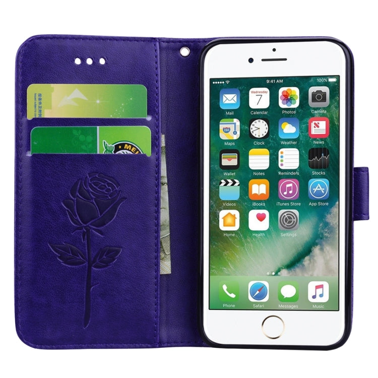 Fro  iPhone 8 & 7  Roses Pressed Flowers Pattern Flip Leather Case with Holder & Card Slots & Wallet