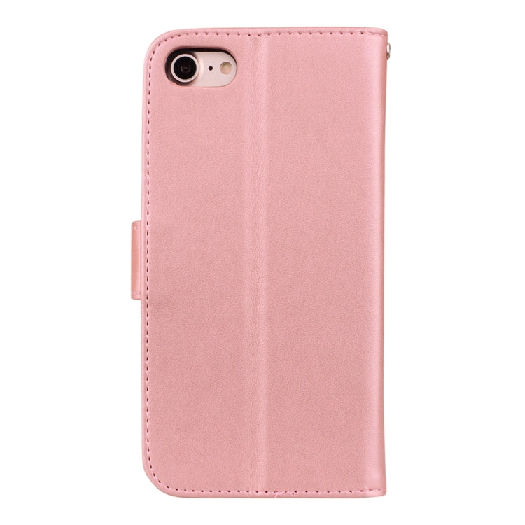 Fro  iPhone 8 & 7  Roses Pressed Flowers Pattern Flip Leather Case with Holder & Card Slots & Wallet