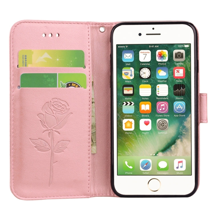 Fro  iPhone 8 & 7  Roses Pressed Flowers Pattern Flip Leather Case with Holder & Card Slots & Wallet