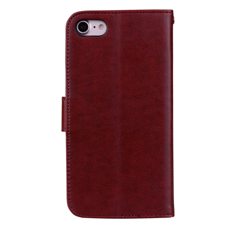Fro  iPhone 8 & 7  Roses Pressed Flowers Pattern Flip Leather Case with Holder & Card Slots & Wallet