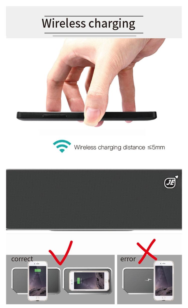UT-11 Hifly Bluetooth 4.0 Handsfree Receive Call Music Speaker with Wireless Charging, NFC, Time & Alarm Clock, TF Card, Touch Buttons, FM Function