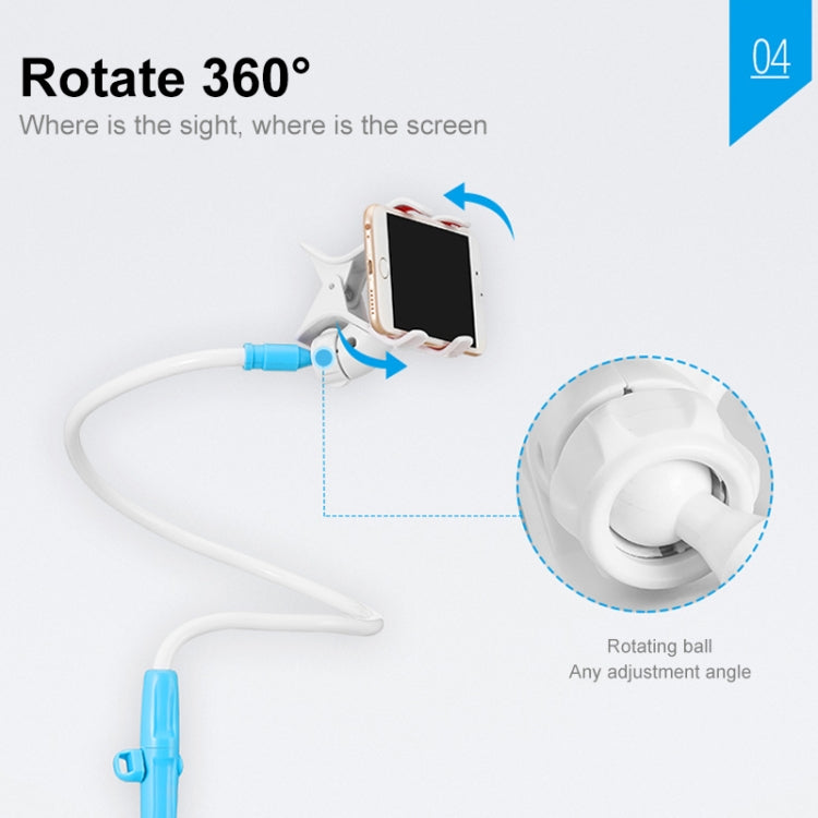 UBN-48 Extended Version Rotatable and Detachable Lazy Desktop Bedside Stand Mobile Phone Stand, Height: 130cm (Blue)