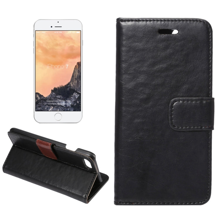 For  iPhone 8 & 7  Crazy Horse Pattern Horizontal Flip Leather Case with Holder & Card Slots & Wallet