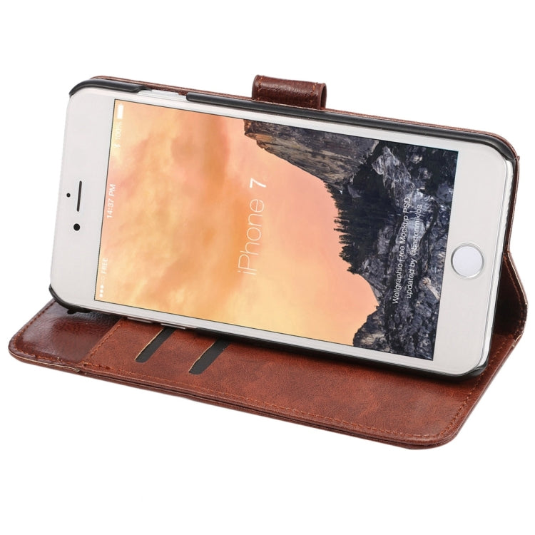 For  iPhone 8 & 7  Crazy Horse Pattern Horizontal Flip Leather Case with Holder & Card Slots & Wallet