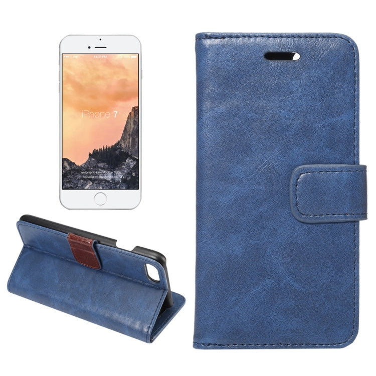 For  iPhone 8 & 7  Crazy Horse Pattern Horizontal Flip Leather Case with Holder & Card Slots & Wallet