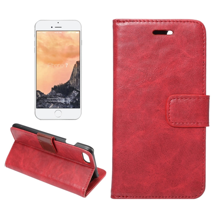 For  iPhone 8 & 7  Crazy Horse Pattern Horizontal Flip Leather Case with Holder & Card Slots & Wallet