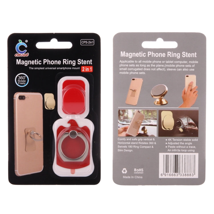Cmzact CPS-2in1 2 in 1 Eagle Shape 360 Degrees Rotation Magnetic Phone Ring Stent Car Hook Mount