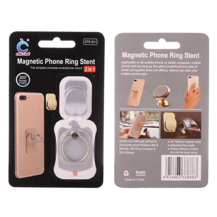 Cmzact CPS-2in1 2 in 1 Eagle Shape 360 Degrees Rotation Magnetic Phone Ring Stent Car Hook Mount