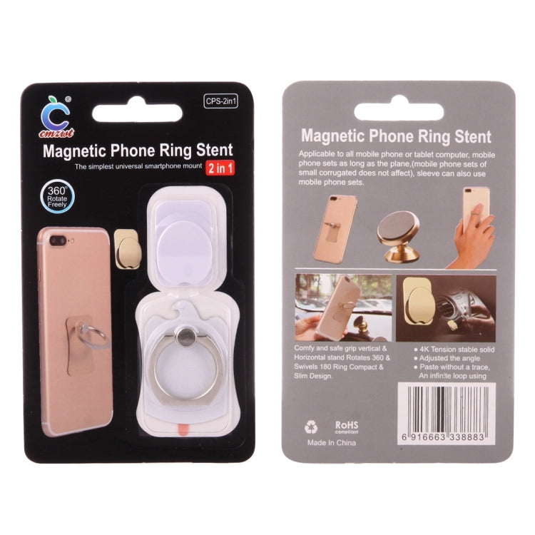 Cmzact CPS-2in1 2 in 1 Eagle Shape 360 Degrees Rotation Magnetic Phone Ring Stent Car Hook Mount