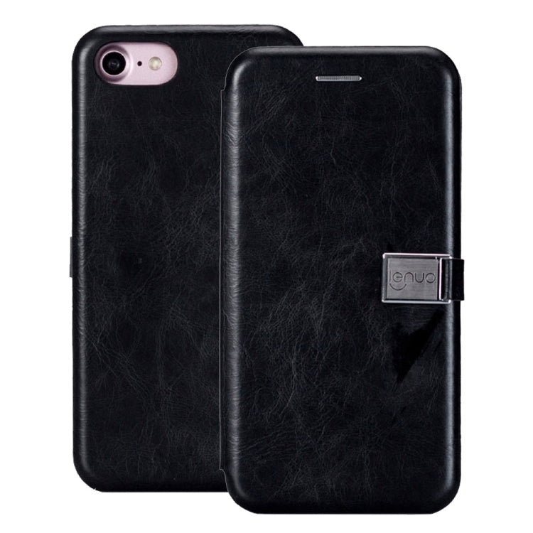 Lenuo for  iPhone 8 & 7  PU + TPU Crazy Horse Texture Horizontal Flip Leather Case with Card Slots