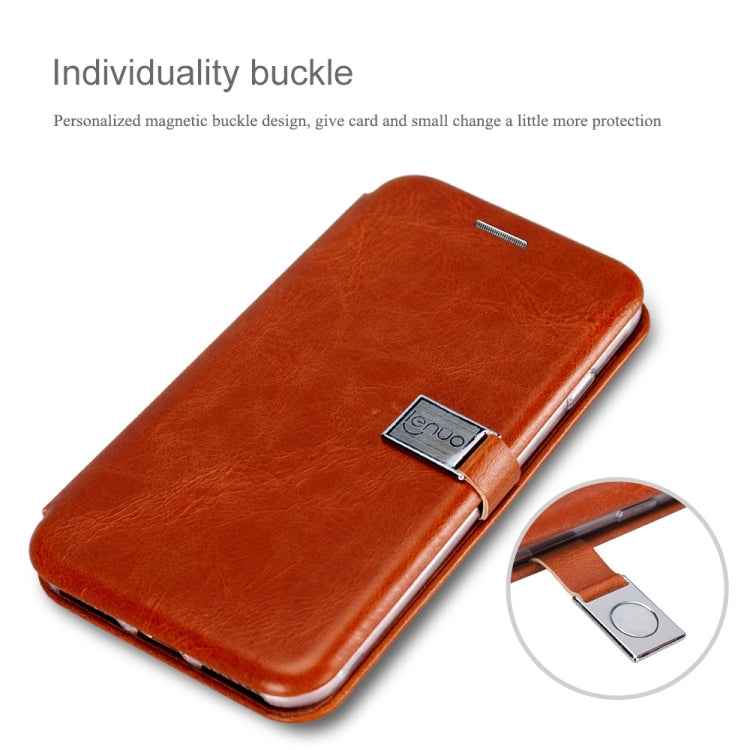 Lenuo for  iPhone 8 & 7  PU + TPU Crazy Horse Texture Horizontal Flip Leather Case with Card Slots