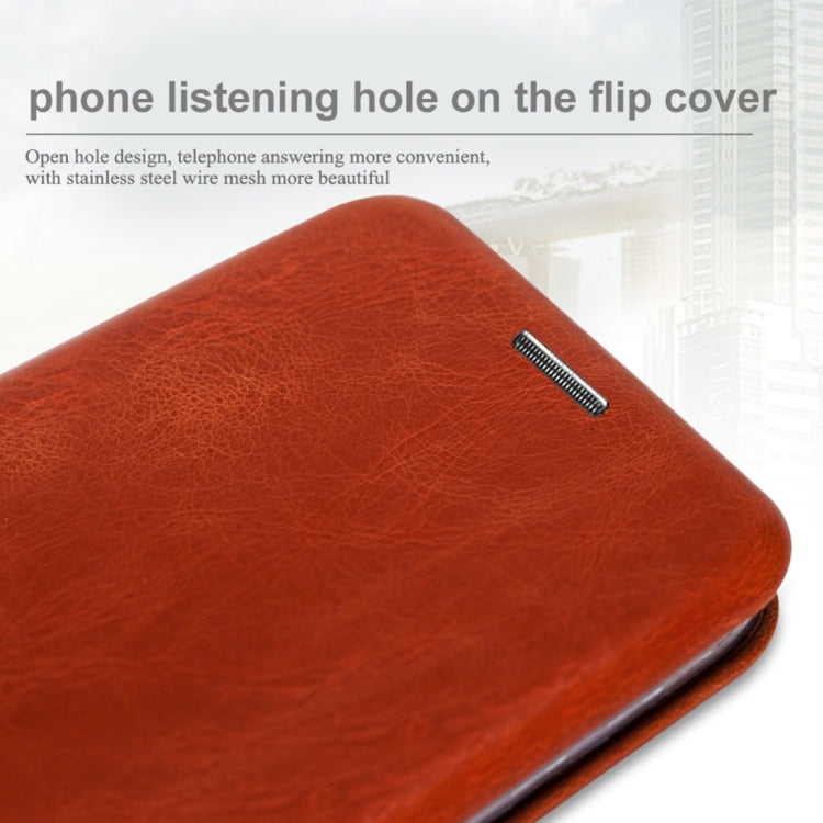 Lenuo for  iPhone 8 & 7  PU + TPU Crazy Horse Texture Horizontal Flip Leather Case with Card Slots