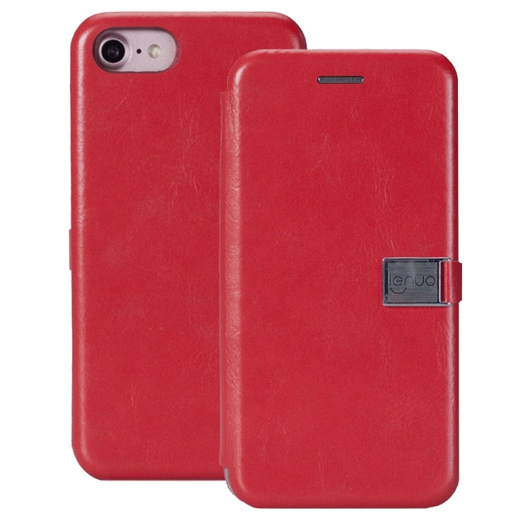 Lenuo for  iPhone 8 & 7  PU + TPU Crazy Horse Texture Horizontal Flip Leather Case with Card Slots
